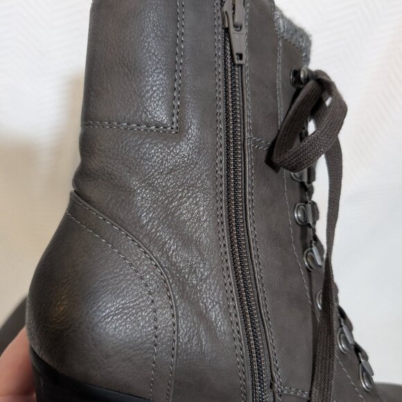 G.H Bass & Co Zee Brown Lace Up Boots Chunky Heel Size 8 Faux Leather - Picture 12 of 14